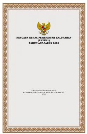 Rencana Kerja Pemerintah Kalurahan Sendangsari (RKPKal) untuk Tahun Anggaran 2023